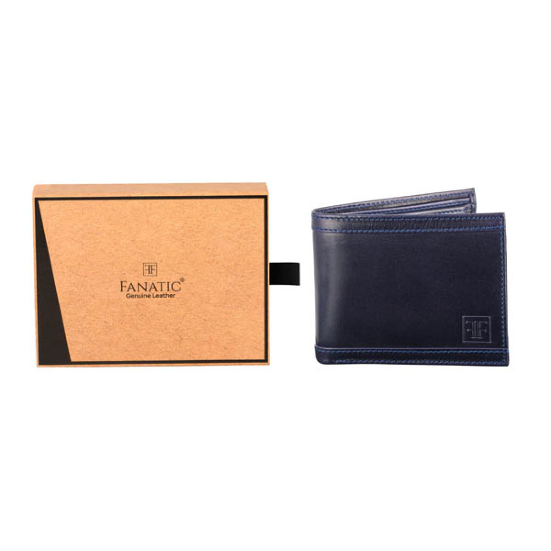 Men Blue Genuine Leather Wallet  (6 Card Slots)LKHF 