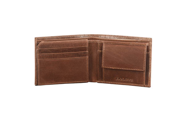 Men Tan Genuine Leather Wallet  (8 Card Slots)LKHF 