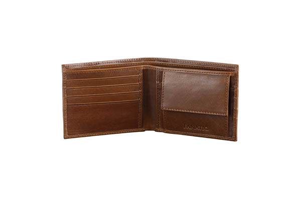 Men Brown Genuine Leather Wallet (6 Card Slots)LKHM