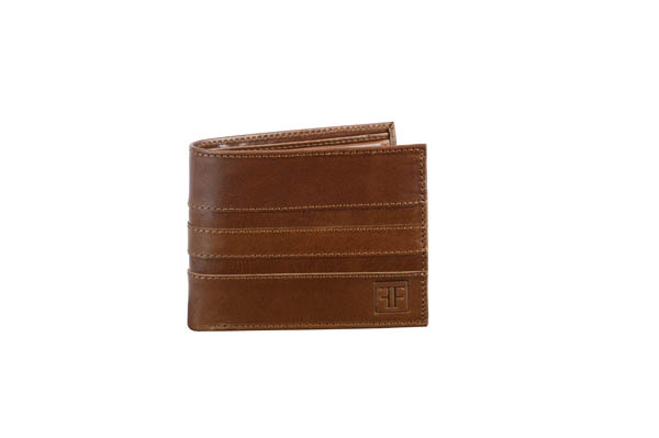 Men Brown Genuine Leather Wallet (6 Card Slots)LKHM