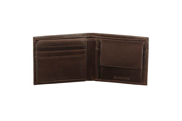 Men Dark Brown Genuine Leather Wallet (9 Card Slots)LKHM