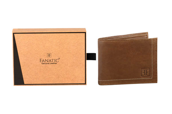 Men Tan Genuine Leather Wallet (10 Card Slots)UKHB 